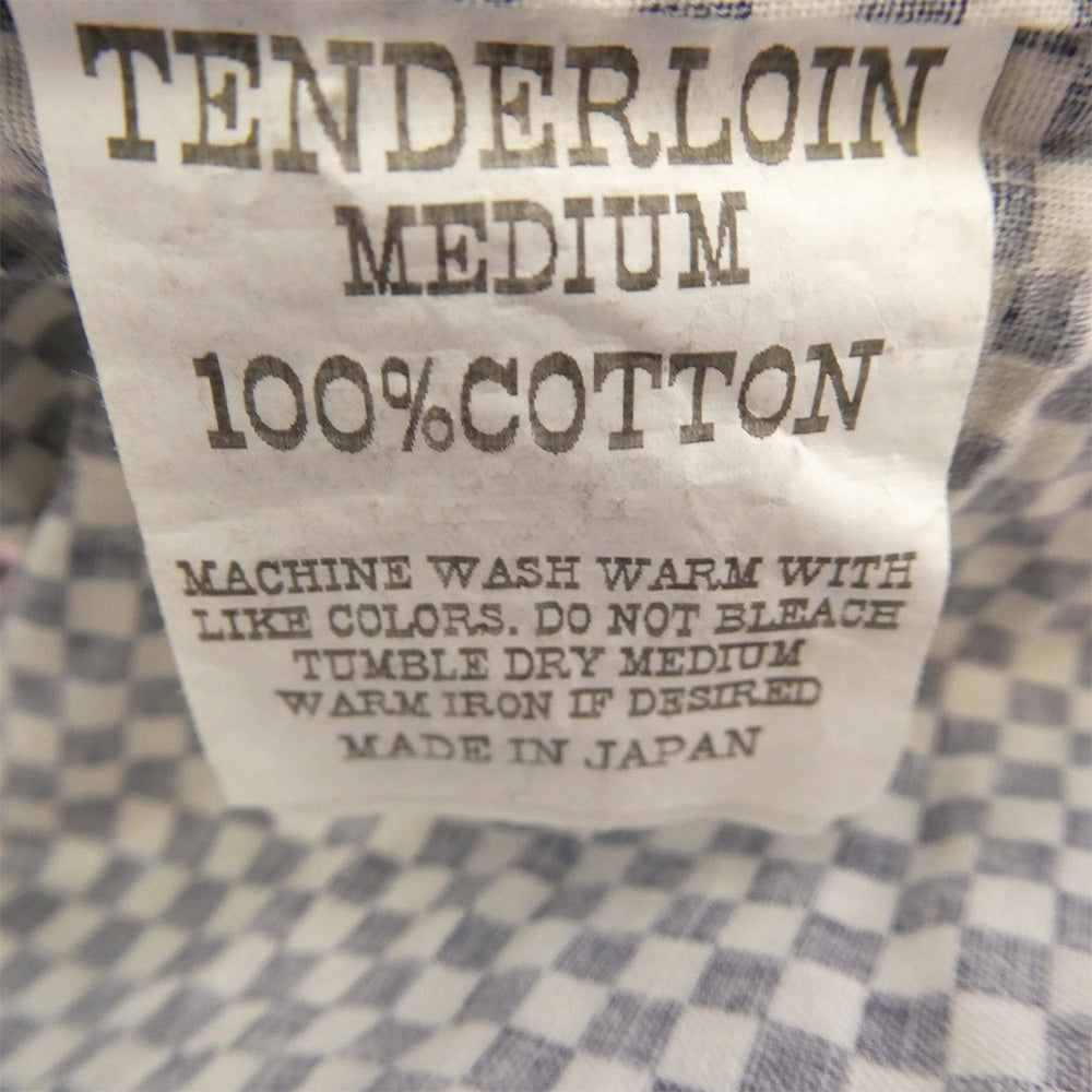 TENDERLOIN テンダーロイン T-SADDLEMAN SHT B S/S チェッカー柄 サドルマン 半袖 ウエスタンシャツ ネイビー系 M【中古】