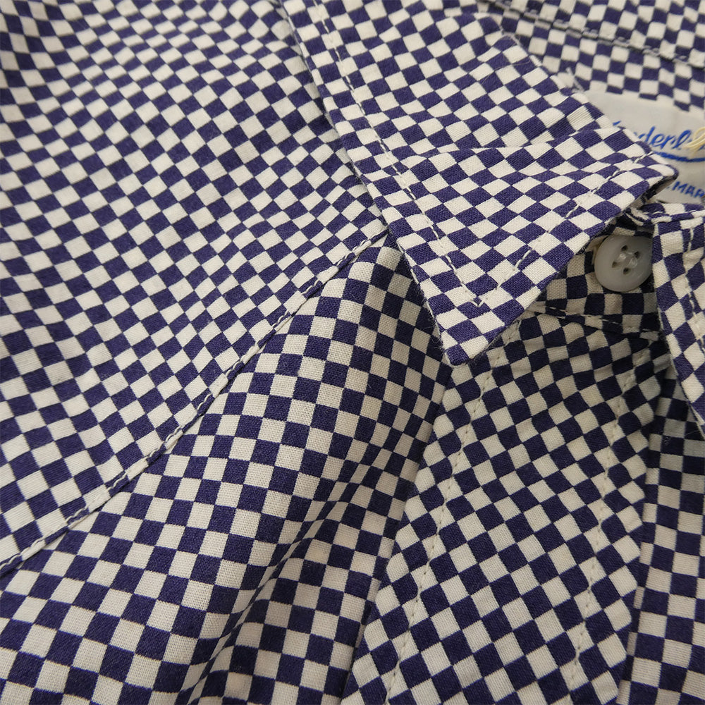 TENDERLOIN テンダーロイン T-SADDLEMAN SHT B S/S チェッカー柄 サドルマン 半袖 ウエスタンシャツ ネイビー系 M【中古】