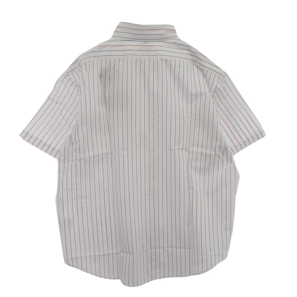 TENDERLOIN テンダーロイン T-WORK SHT U BD S/S ロゴワッペン付き ボタンダウン 半袖 ワークシャツ ストライプ ホワイト系 M【中古】