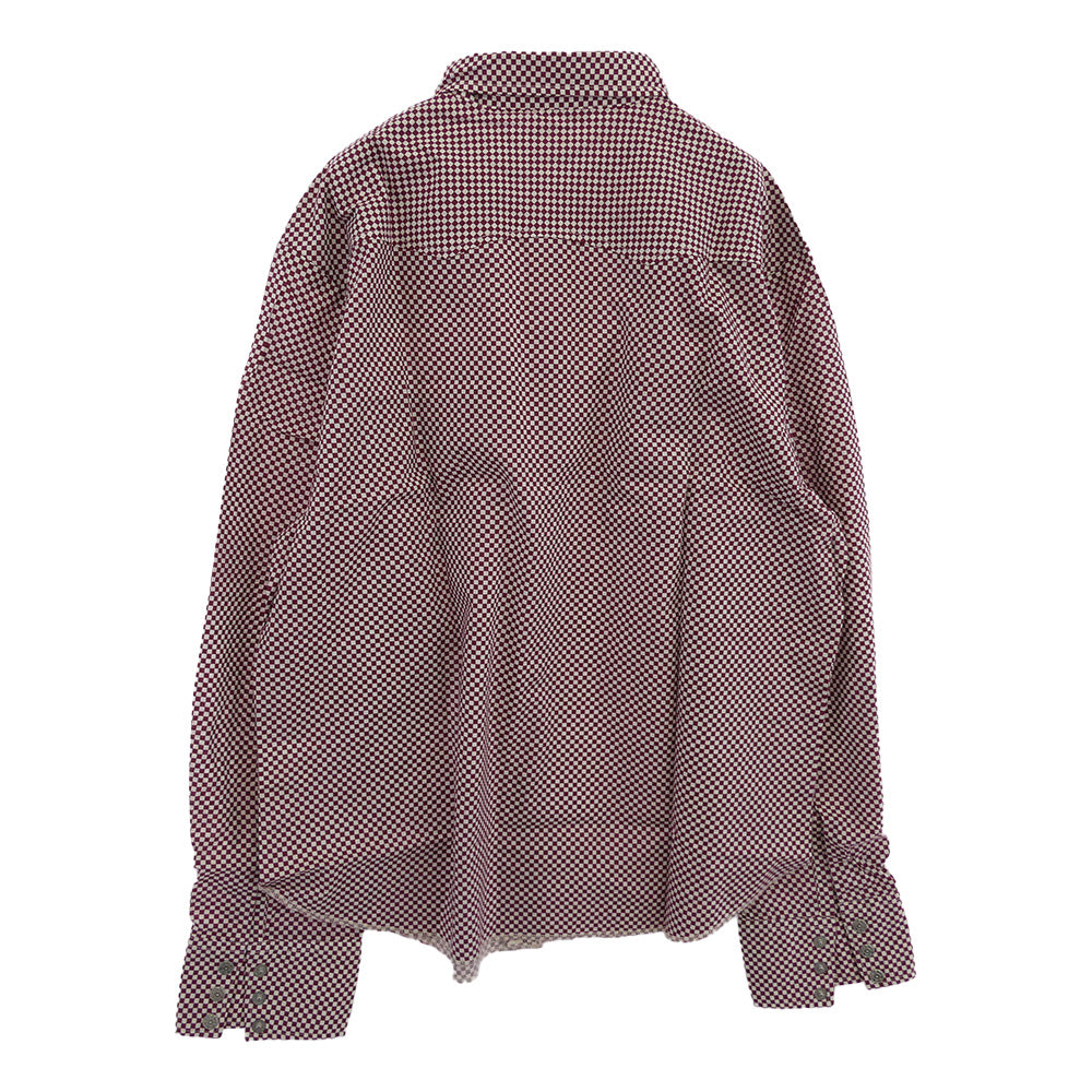 TENDERLOIN テンダーロイン T-SADDLEMAN SHT L/S B チェッカー柄 サドルマン 長袖 ウエスタンシャツ バーガンディー エンジ系 M【中古】