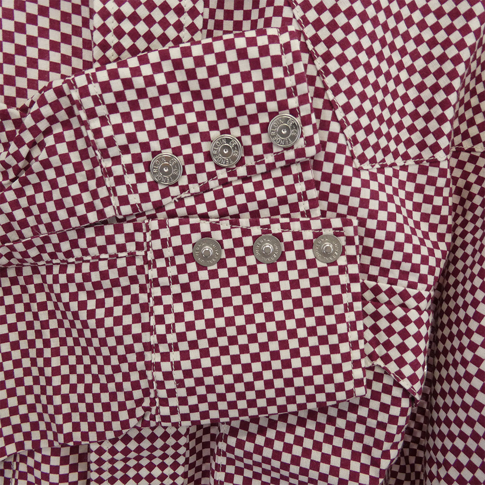 TENDERLOIN テンダーロイン T-SADDLEMAN SHT L/S B チェッカー柄 サドルマン 長袖 ウエスタンシャツ バーガンディー エンジ系 M【中古】