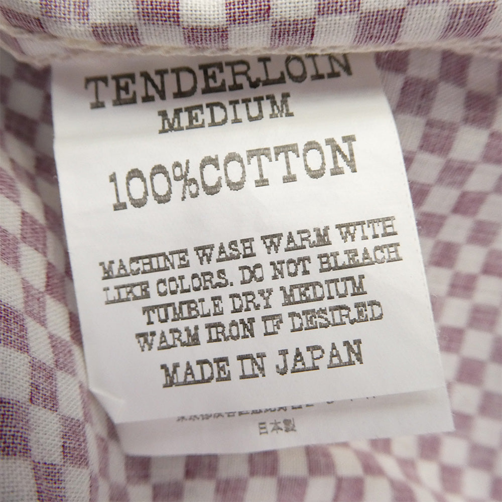 TENDERLOIN テンダーロイン T-SADDLEMAN SHT L/S B チェッカー柄 サドルマン 長袖 ウエスタンシャツ バーガンディー エンジ系 M【中古】