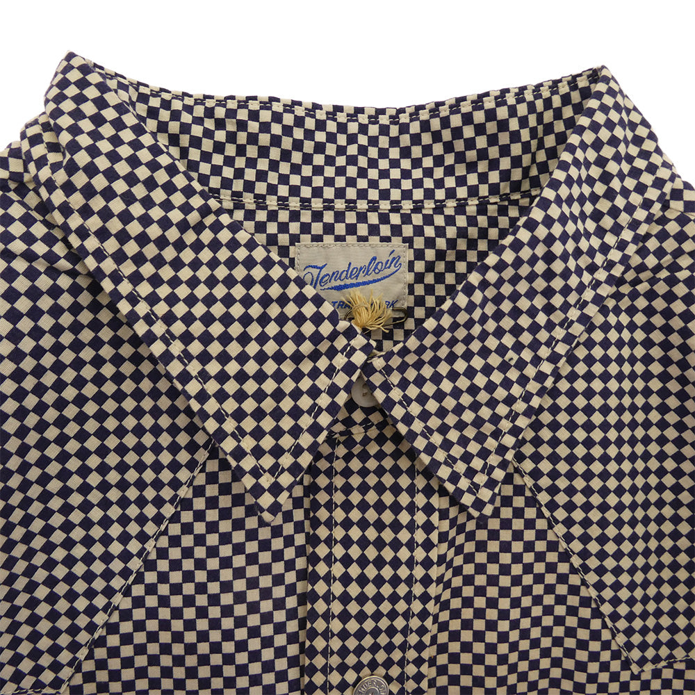 TENDERLOIN テンダーロイン T-SADDLEMAN SHT L/S B チェッカー柄 サドルマン 長袖 ウエスタンシャツ ブルー系 ネイビー系 M【中古】