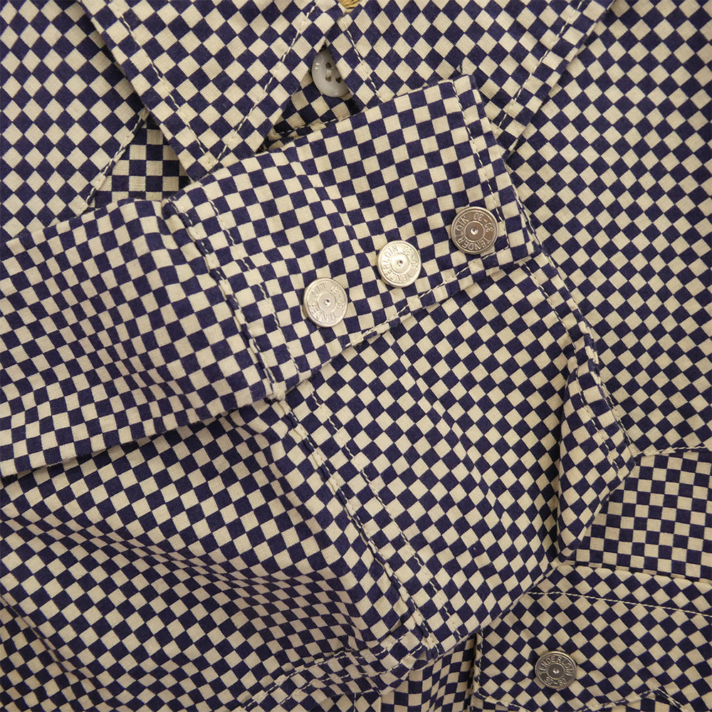 TENDERLOIN テンダーロイン T-SADDLEMAN SHT L/S B チェッカー柄 サドルマン 長袖 ウエスタンシャツ ブルー系 ネイビー系 M【中古】