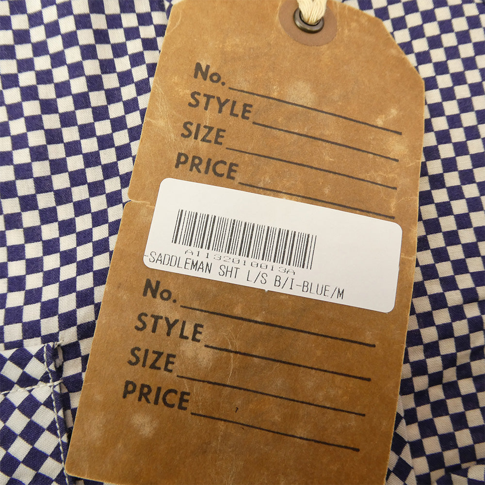 TENDERLOIN テンダーロイン T-SADDLEMAN SHT L/S B チェッカー柄 サドルマン 長袖 ウエスタンシャツ ブルー系 ネイビー系 M【中古】