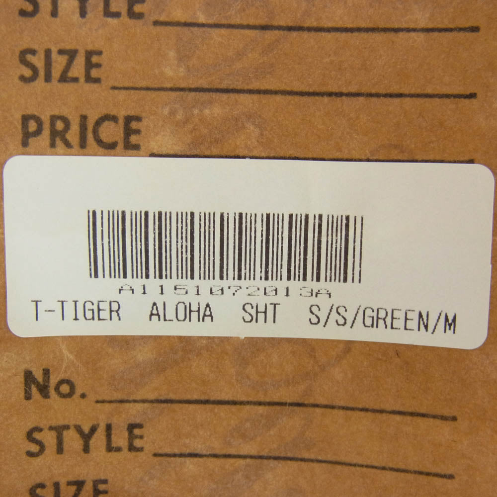 TENDERLOIN テンダーロイン T-TIGER ALOHA SHT S/S タイガーカモ アロハ 半袖 オープンカラーシャツ グリーン系 M【中古】