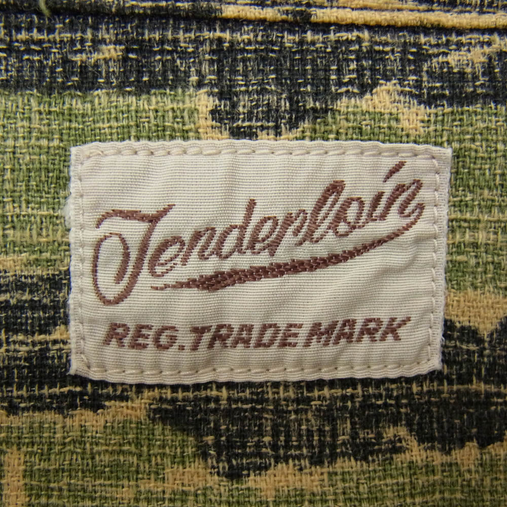 TENDERLOIN テンダーロイン T-TIGER ALOHA SHT S/S タイガーカモ アロハ 半袖 オープンカラーシャツ グリーン系 M【中古】