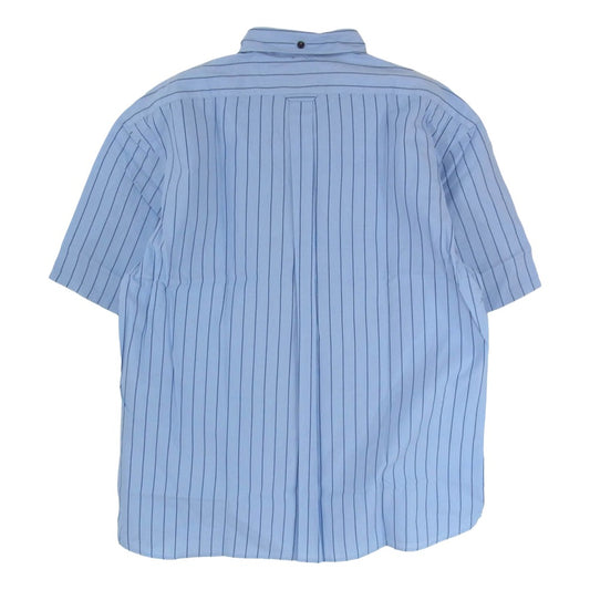 TENDERLOIN テンダーロイン T-WORK SHT U BD S/S ボタンダウン 半袖 ワークシャツ ストライプ ブルー系 L【中古】