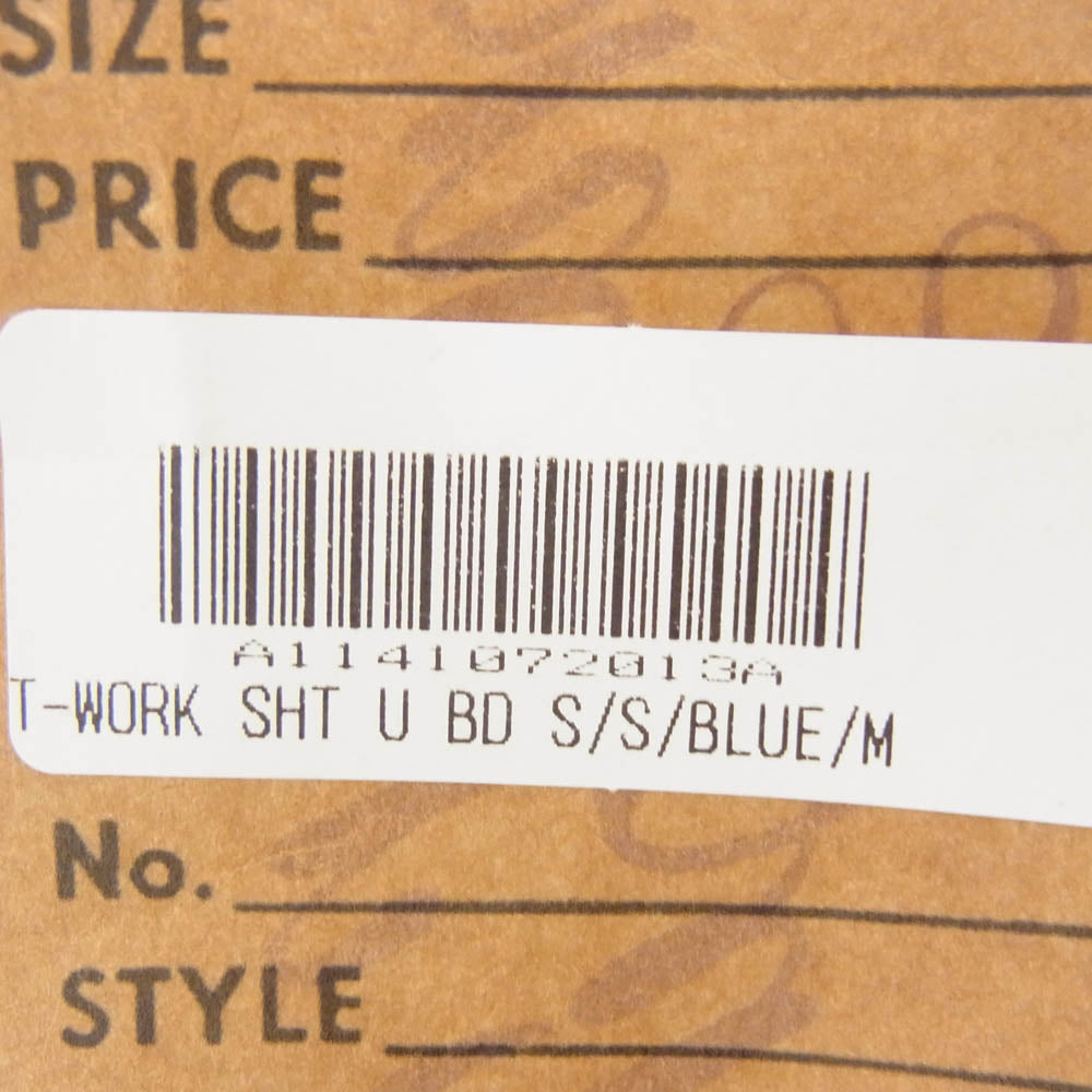 TENDERLOIN テンダーロイン T-WORK SHT U BD S/S ボタンダウン 半袖 ワークシャツ ストライプ ブルー系 L【中古】