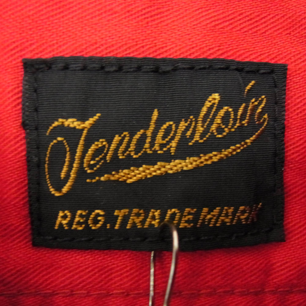 TENDERLOIN テンダーロイン T-G.S SHT S/S ロゴワッペン付き ヘリンボーン 半袖 ワークシャツ レッド系 M【中古】