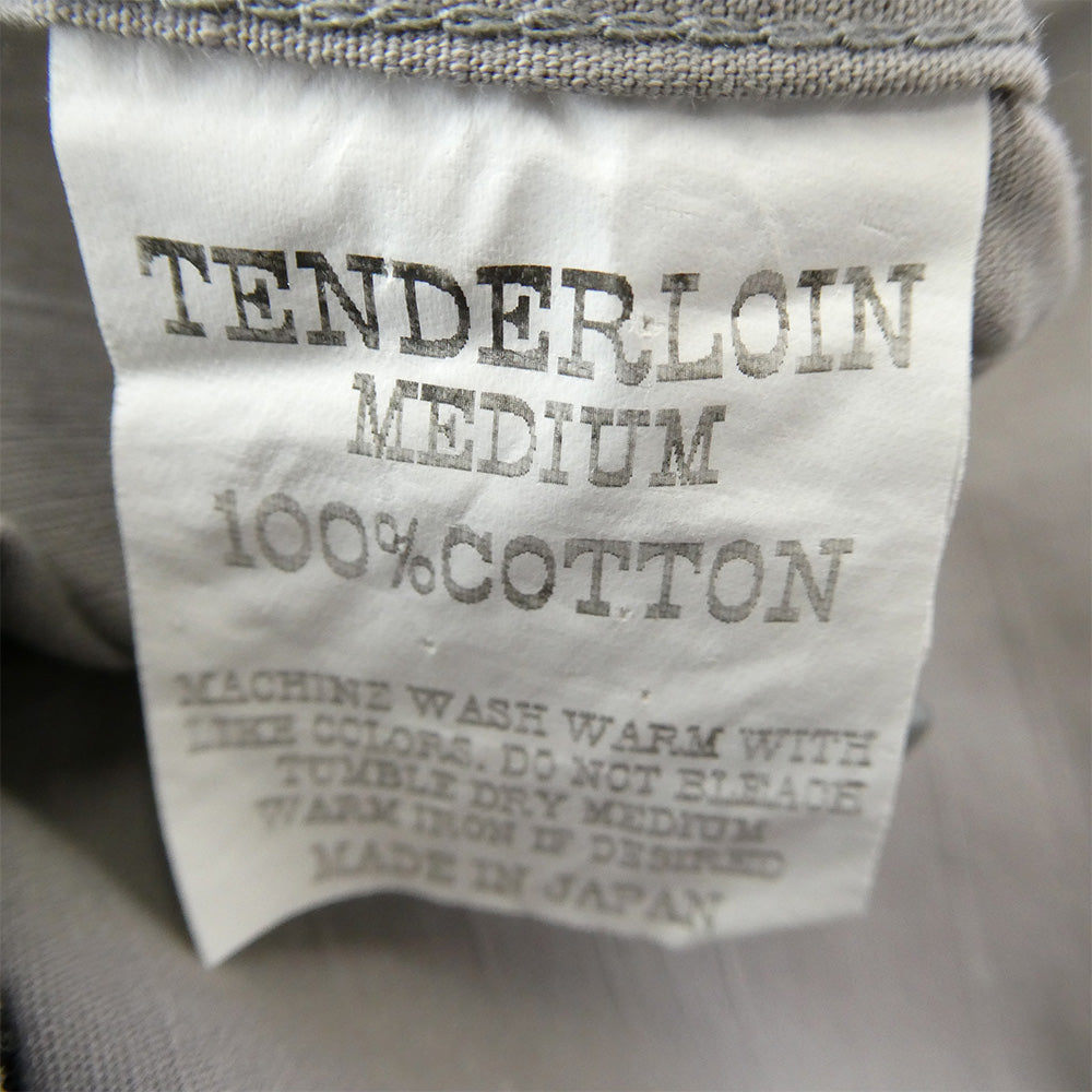 TENDERLOIN テンダーロイン T-OEM SHT SHORT ロゴワッペン付き 半袖 ワークシャツ ライトグレー チャコール系 M【中古】