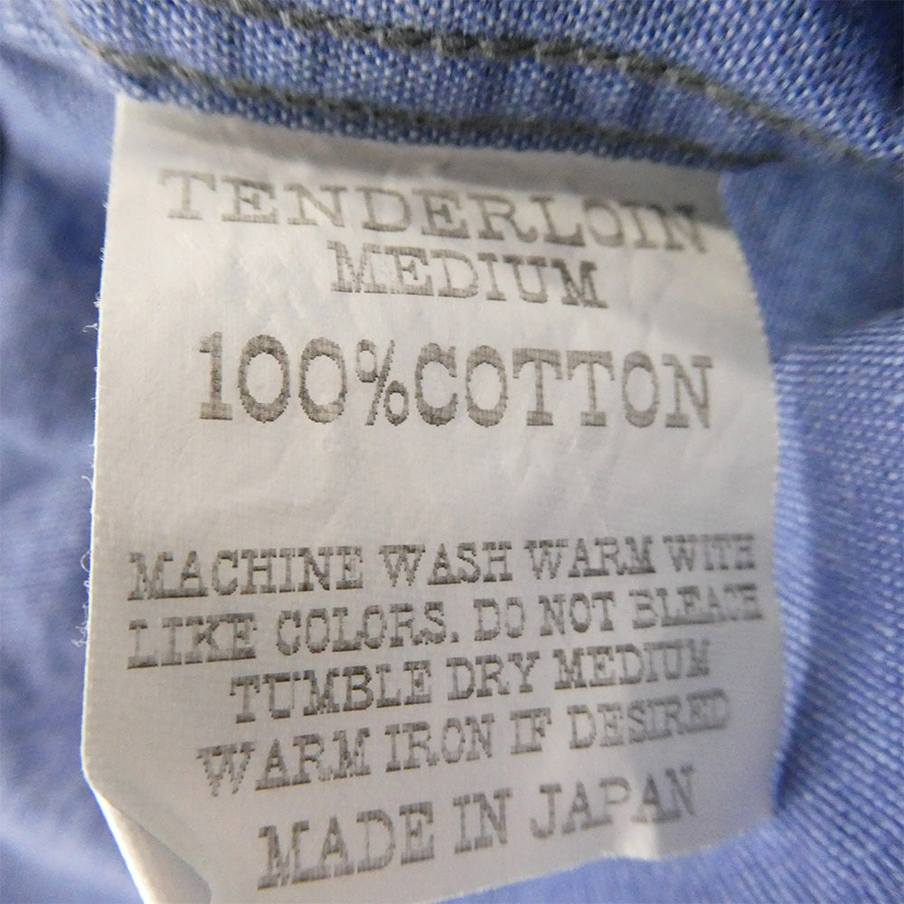 TENDERLOIN テンダーロイン T-CHAMBLEY SHT BD ボタンダウン 長袖 シャンブレーシャツ ライトブルー系 M【中古】