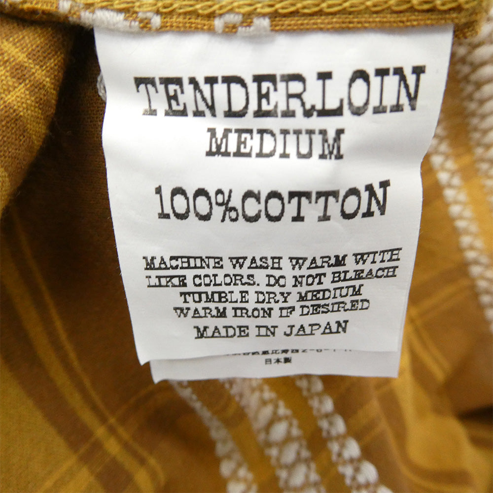 TENDERLOIN テンダーロイン T-CHECK SHT S/S チェック 半袖 オープンカラーシャツ マスタード イエロー系【中古】