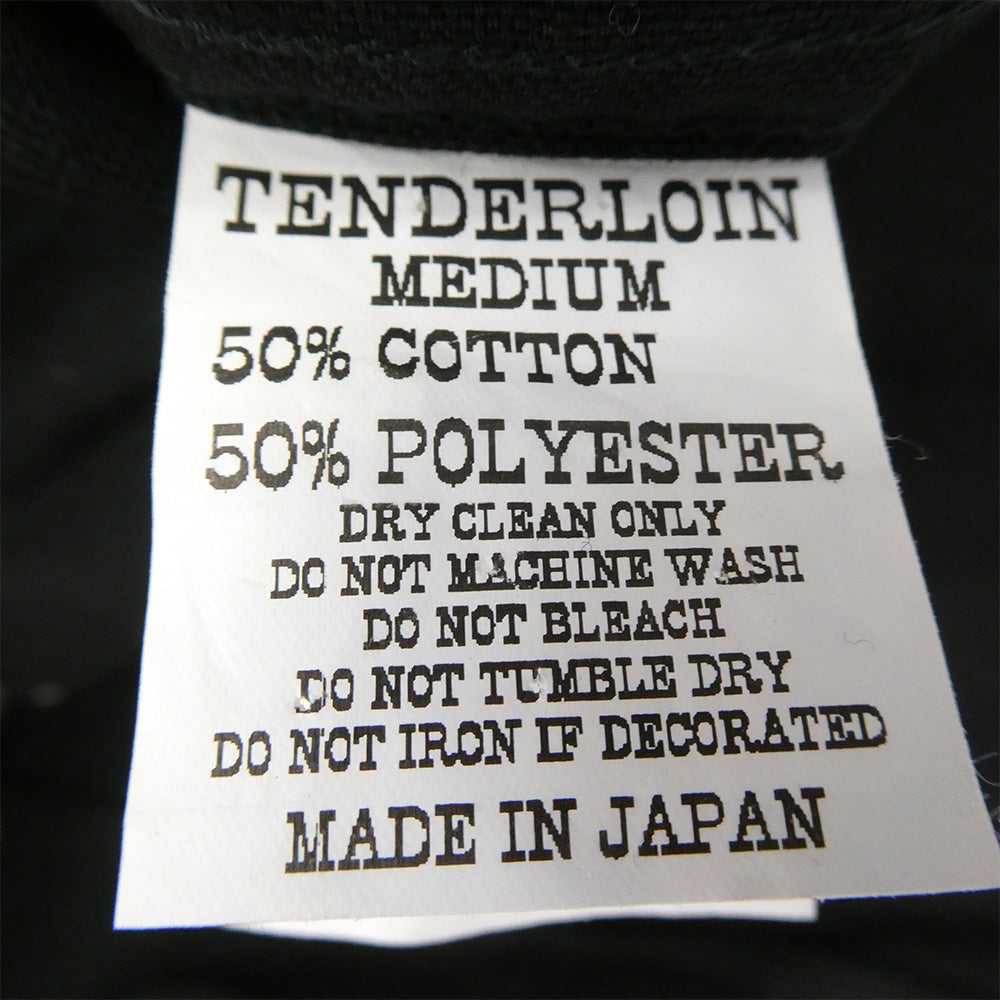 TENDERLOIN テンダーロイン T-BOWLS SHT 1 SHORT ロゴワッペン 半袖 オープンカラー ボーリングシャツ ブラック ブラック系 M【中古】