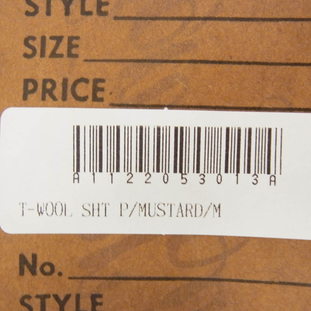 TENDERLOIN テンダーロイン T-WOOL SHT P ブロックチェック ウール 長袖 オープンカラーシャツ マスタード イエロー系 M【中古】