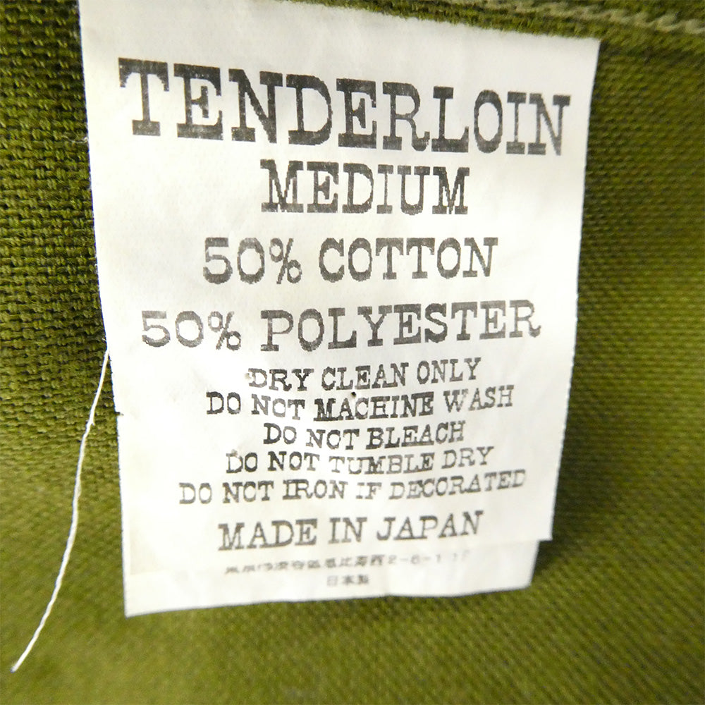 TENDERLOIN テンダーロイン T-BOWLS SHT S/S チェーン刺繍ロゴ 半袖 オープンカラー ボーリングシャツ カーキ モスグリーン系 M【中古】