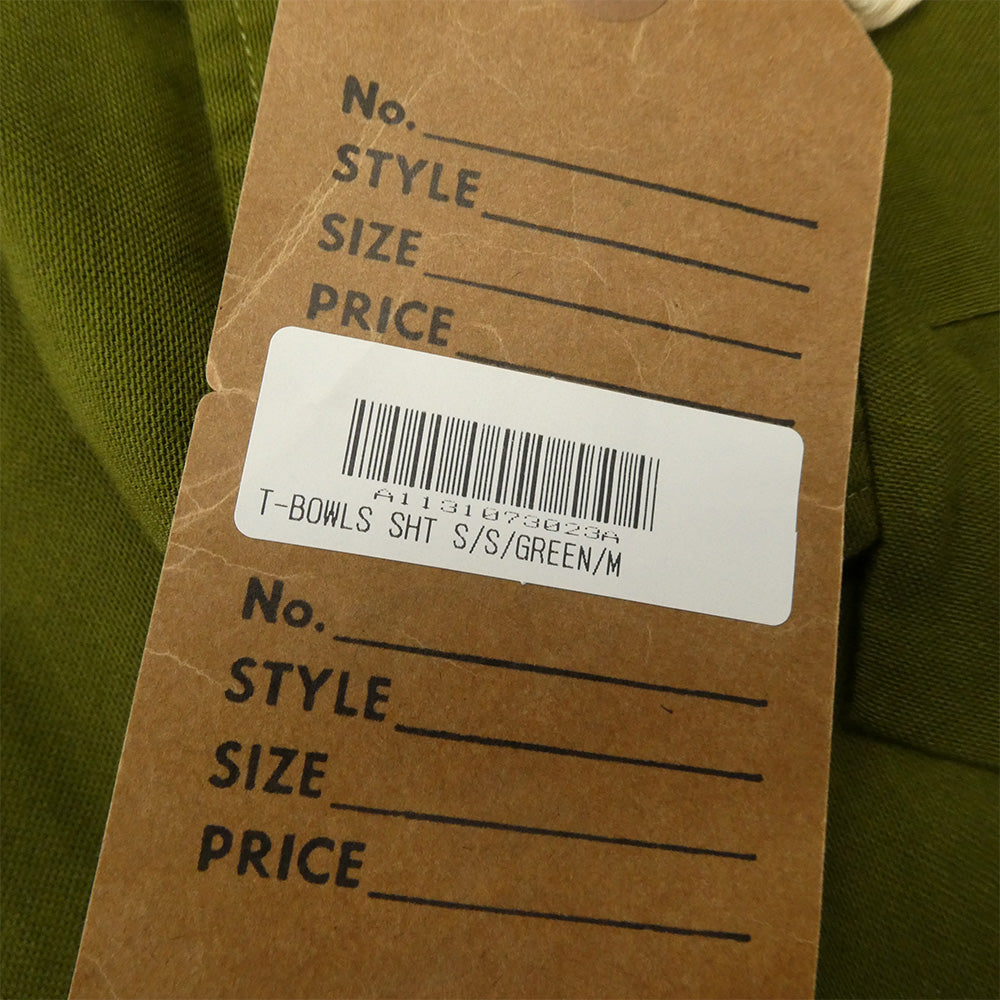 TENDERLOIN テンダーロイン T-BOWLS SHT S/S チェーン刺繍ロゴ 半袖 オープンカラー ボーリングシャツ カーキ モスグリーン系 M【中古】