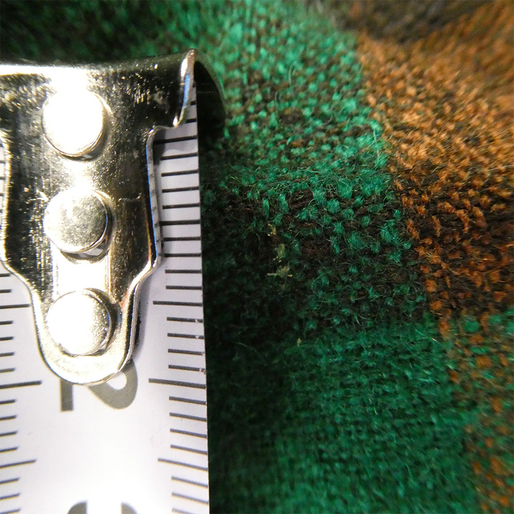 TENDERLOIN テンダーロイン T-WOOL SHT P ブロックチェック ウール 長袖 オープンカラーシャツ グリーン グリーン系 M【中古】