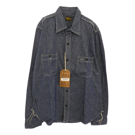 TENDERLOIN テンダーロイン T-CHAMBLEY SHT 長袖 シャンブレー ワークシャツ インディゴブルー系 S【美品】【中古】