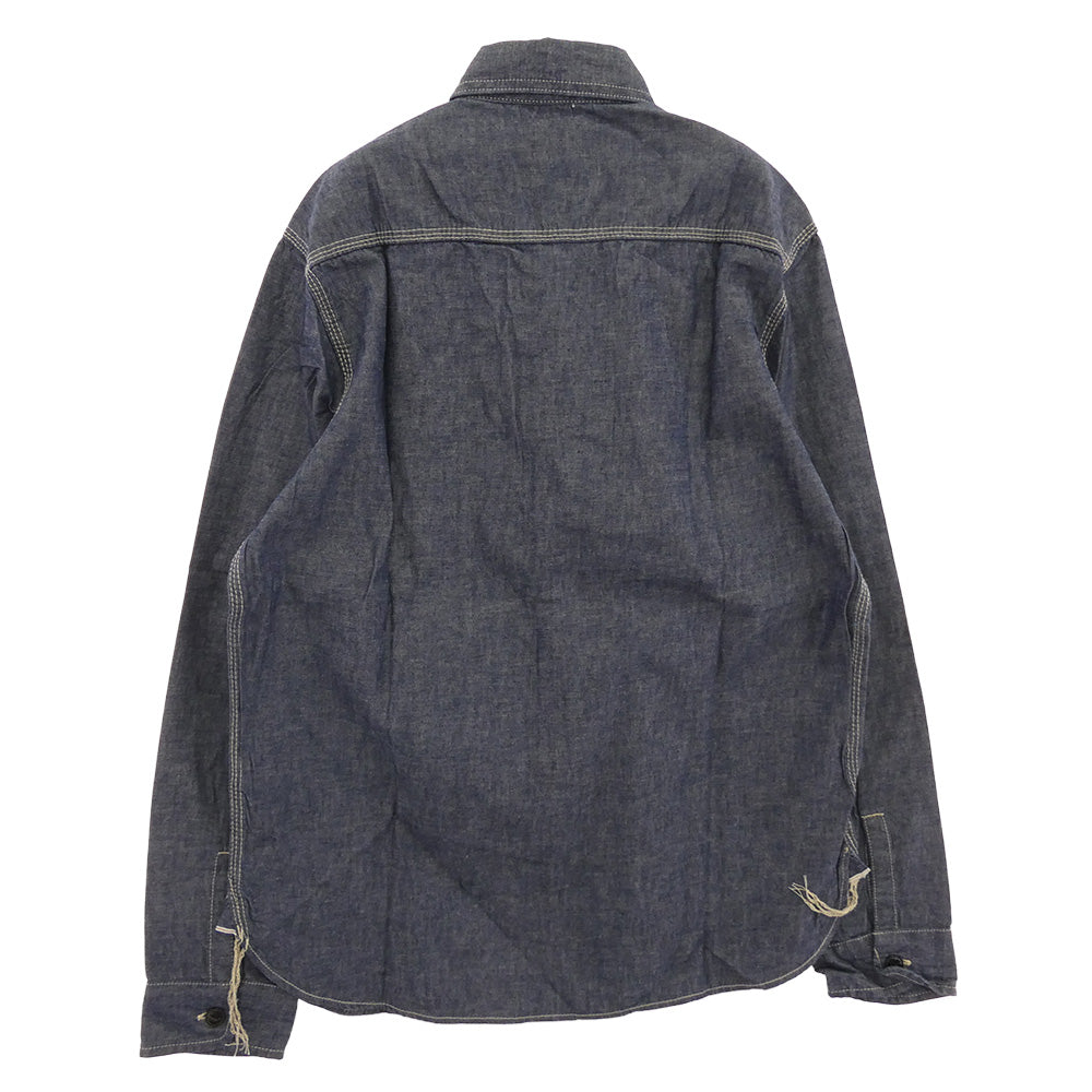 TENDERLOIN テンダーロイン T-CHAMBLEY SHT 長袖 シャンブレー ワークシャツ インディゴブルー系 S【美品】【中古】