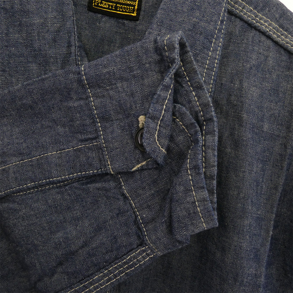 TENDERLOIN テンダーロイン T-CHAMBLEY SHT 長袖 シャンブレー ワークシャツ インディゴブルー系 S【美品】【中古】