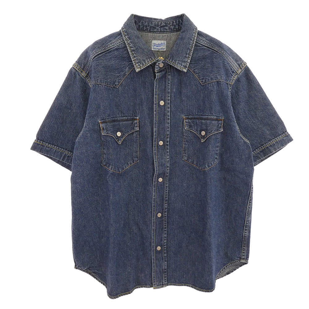TENDERLOIN テンダーロイン T-SADDLEMAN DENIM SHT S/S WASH サドルマン 半袖 デニム ウエスタンシャツ インディゴブルー系 M【中古】