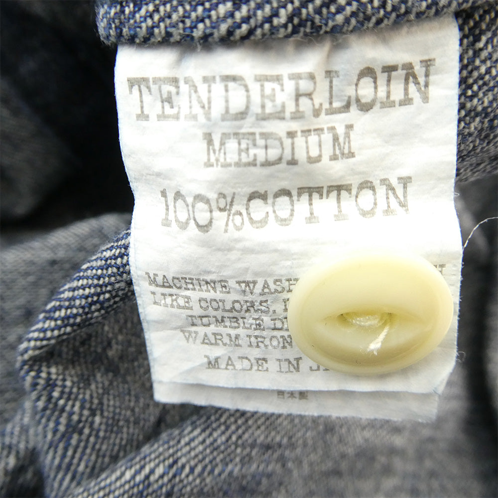 TENDERLOIN テンダーロイン T-DENIM WORK SHT 長袖 デニム ワークシャツ インディゴブルー系 M【美品】【中古】