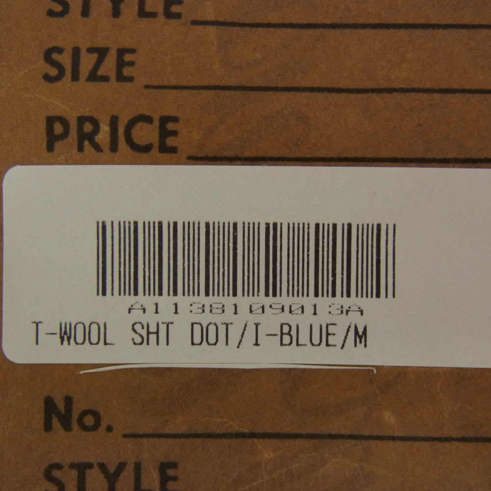 TENDERLOIN テンダーロイン T-WOOL SHT DOT ドットチェック ウール 長袖 オープンカラーシャツ ブルー系 M【中古】