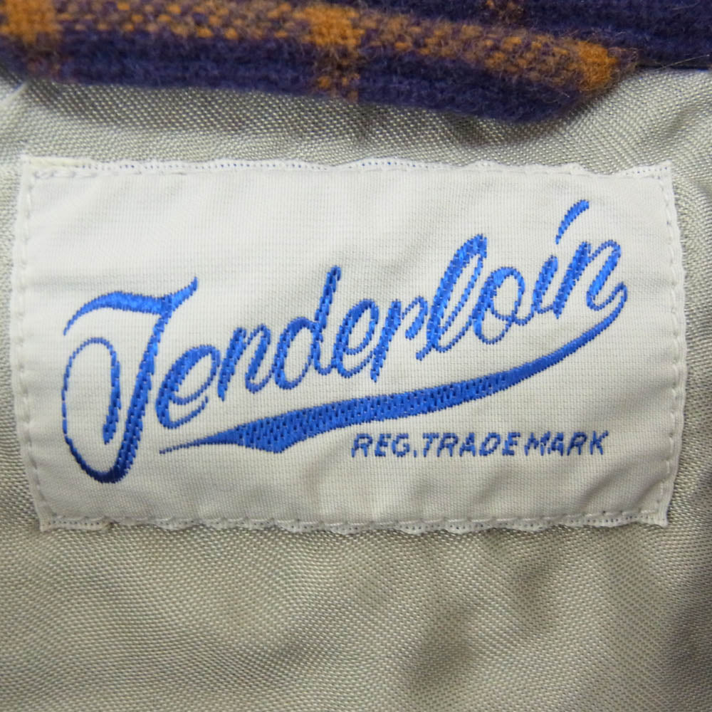 TENDERLOIN テンダーロイン T-WOOL SHT DOT ドットチェック ウール 長袖 オープンカラーシャツ ブルー系 M【中古】