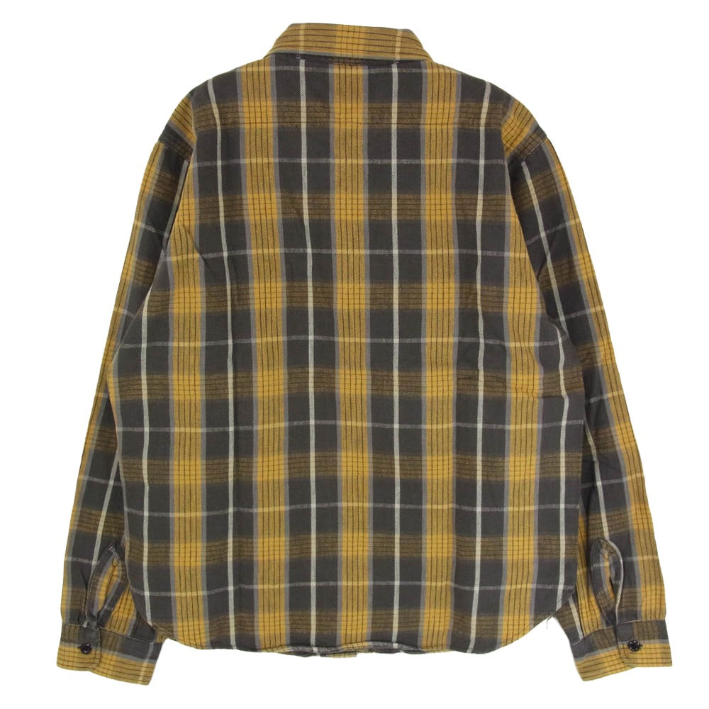 TENDERLOIN テンダーロイン T-HEAVY FLANNEL SHT チェック柄 ヘビーフランネル 長袖シャツ マスタード イエロー系 M【中古】
