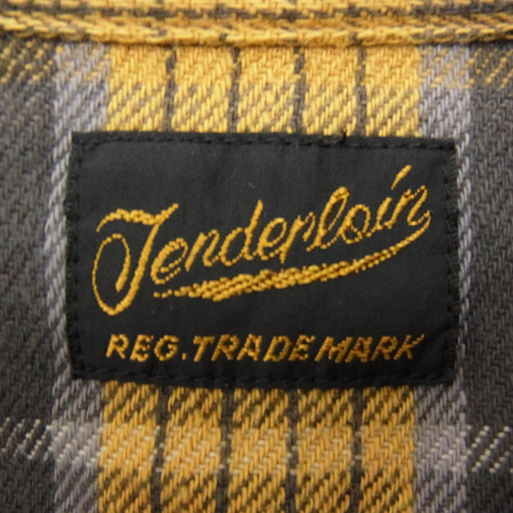 TENDERLOIN テンダーロイン T-HEAVY FLANNEL SHT チェック柄 ヘビーフランネル 長袖シャツ マスタード イエロー系 M【中古】