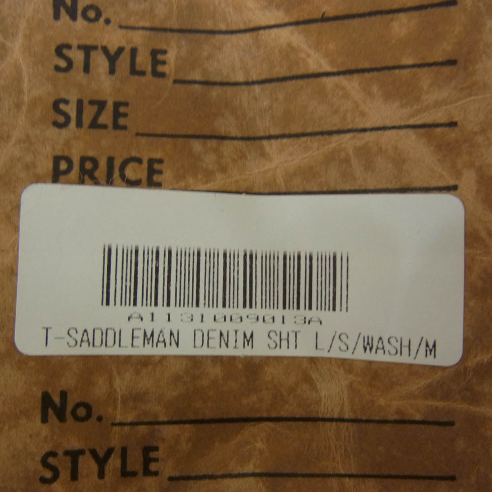 TENDERLOIN テンダーロイン T-SADDLEMAN DENIM SHT L/S WASH サドルマン 長袖 デニム ウエスタンシャツ インディゴブルー系 M【中古】