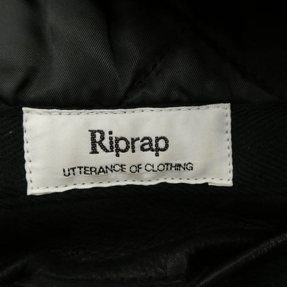 リップラップ SWITHCING RIDERS JKT スイッチング シングルライダース 袖カウハイド切替 レザー メルトン ジャケット ブラック系 M【中古】