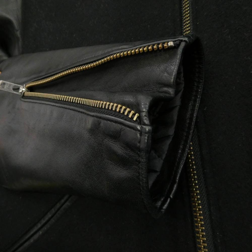リップラップ SWITHCING RIDERS JKT スイッチング シングルライダース 袖カウハイド切替 レザー メルトン ジャケット ブラック系 M【中古】