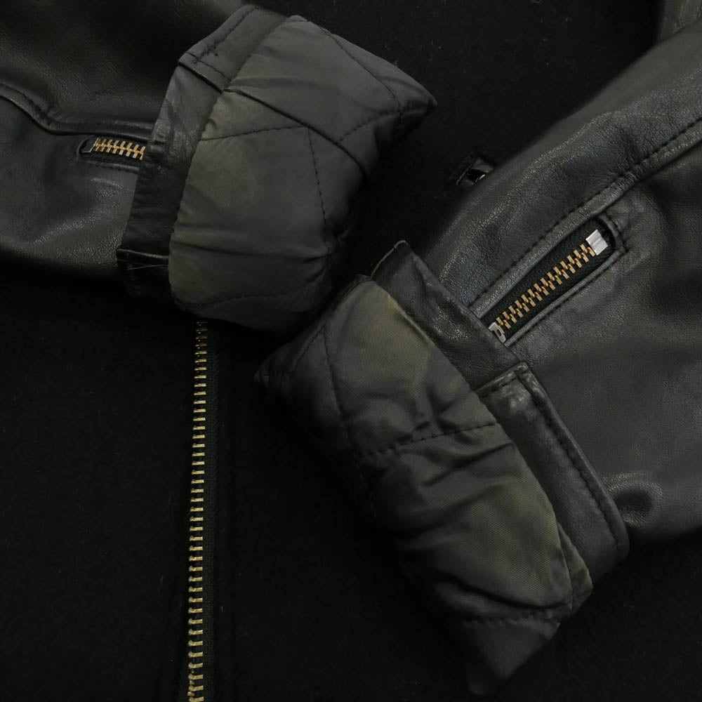 リップラップ SWITHCING RIDERS JKT スイッチング シングルライダース 袖カウハイド切替 レザー メルトン ジャケット ブラック系 M【中古】