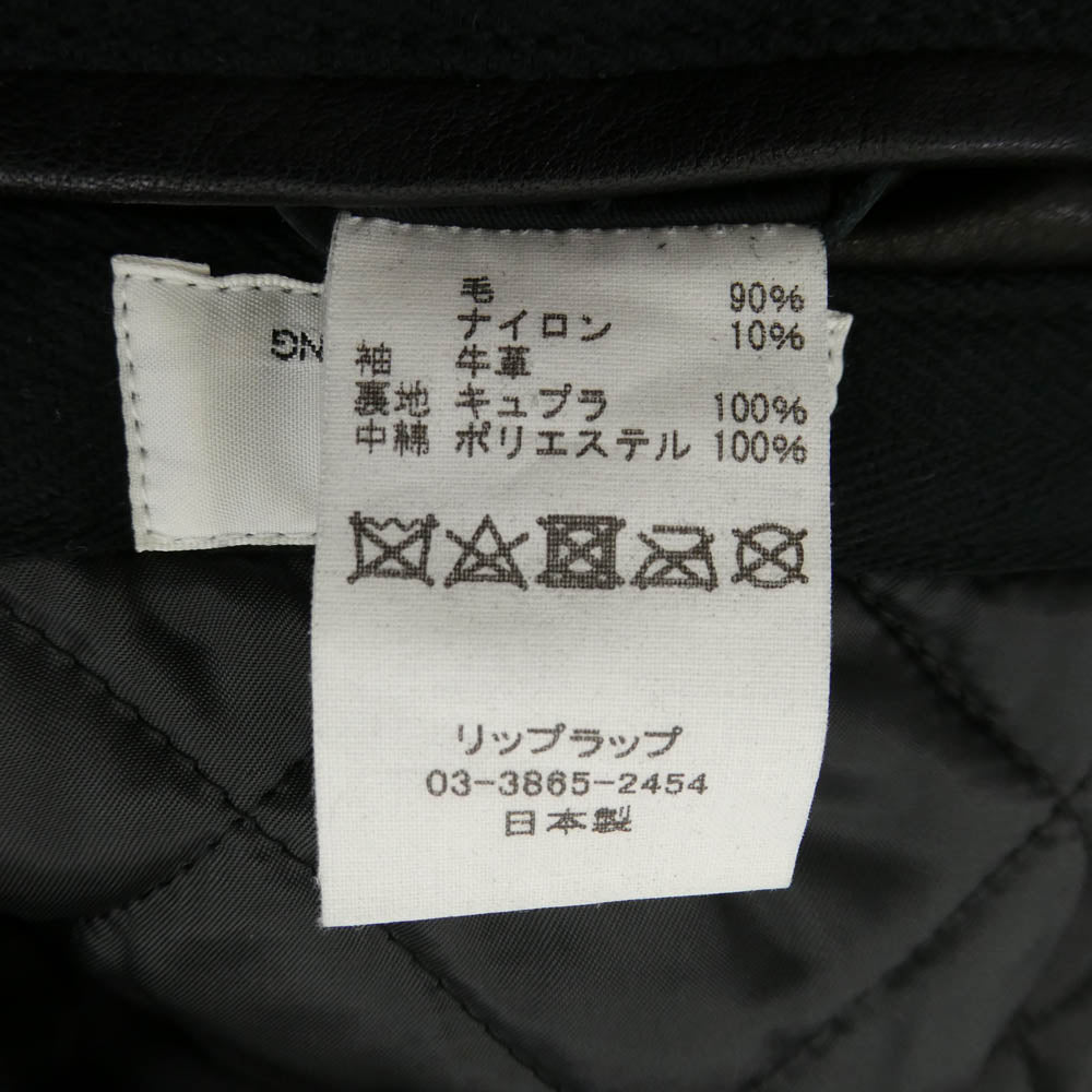 リップラップ SWITHCING RIDERS JKT スイッチング シングルライダース 袖カウハイド切替 レザー メルトン ジャケット ブラック系 M【中古】