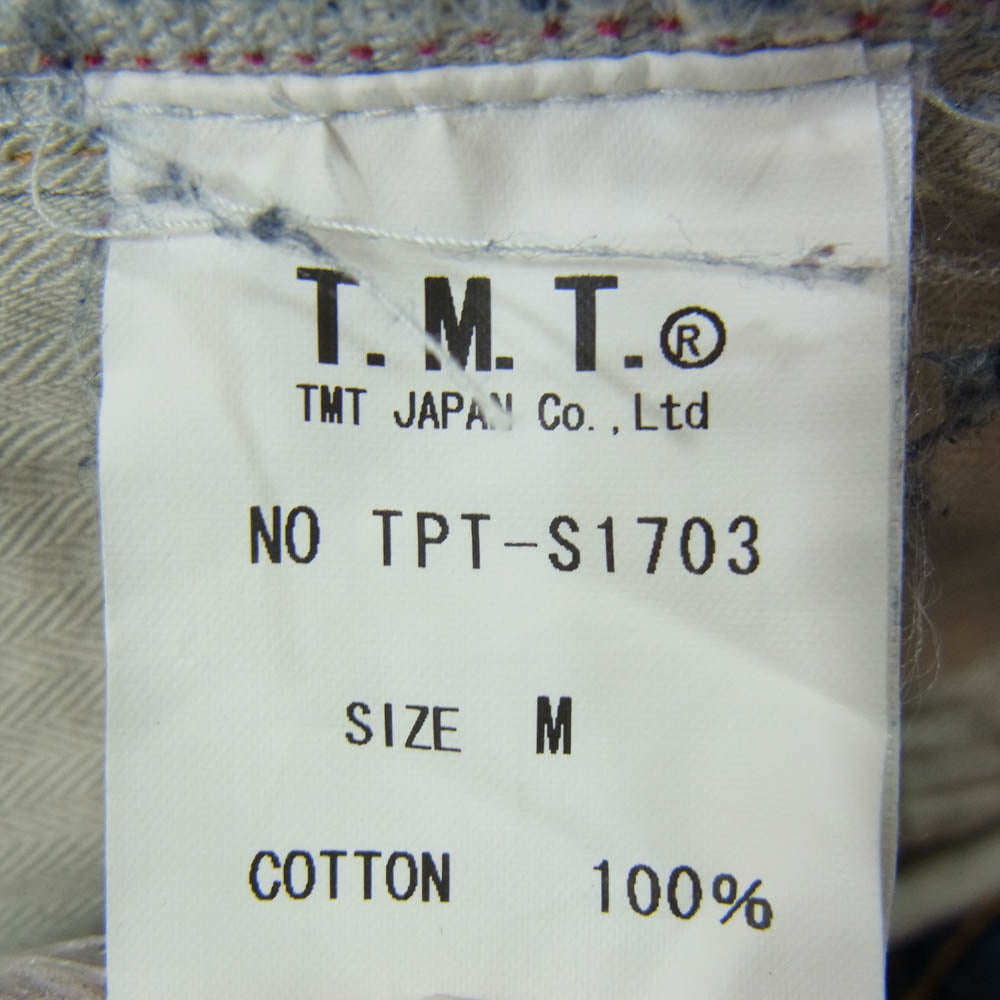 TMT ティーエムティー TPT-S1703 DENIM 5P PANTS CRASH ダメージ加工 デニム パンツ インディゴブルー系 M【中古】