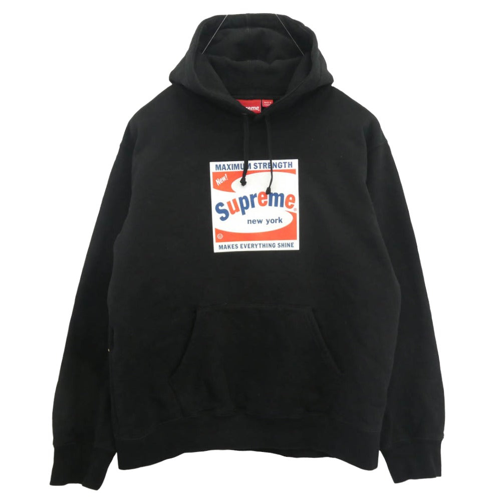 Supreme シュプリーム 21SS Shine Hooded Sweatshirt シャイン フーデッド スウェットシャツ プルオーバー パーカー ブラック系 M【中古】