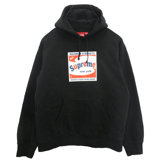 Supreme シュプリーム 21SS Shine Hooded Sweatshirt シャイン フーデッド スウェットシャツ プルオーバー パーカー ブラック系 M【中古】