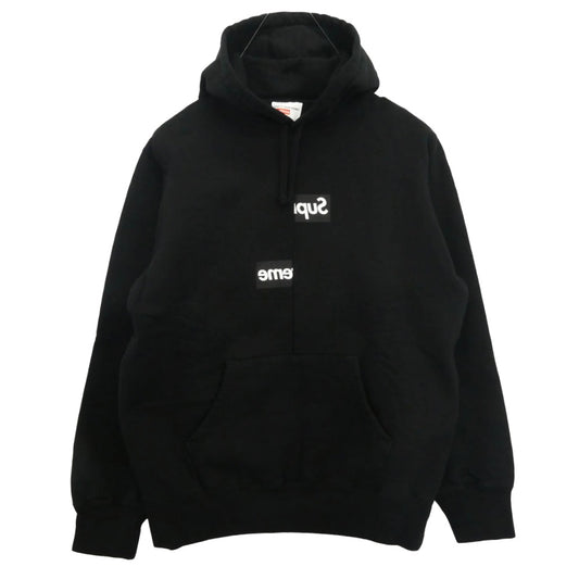 Supreme シュプリーム 18AW COMME des GARCONS SHIRT Split Box Logo Hooded Sweatshirt コムデギャルソン ロゴ プリント プルオーバー フーディー ブラック系 L【極上美品】【中古】
