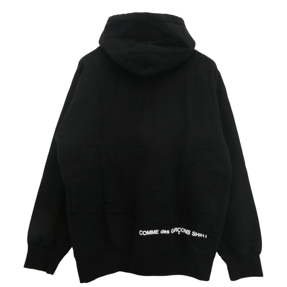 Supreme シュプリーム 18AW COMME des GARCONS SHIRT Split Box Logo Hooded Sweatshirt コムデギャルソン ロゴ プリント プルオーバー フーディー ブラック系 L【極上美品】【中古】