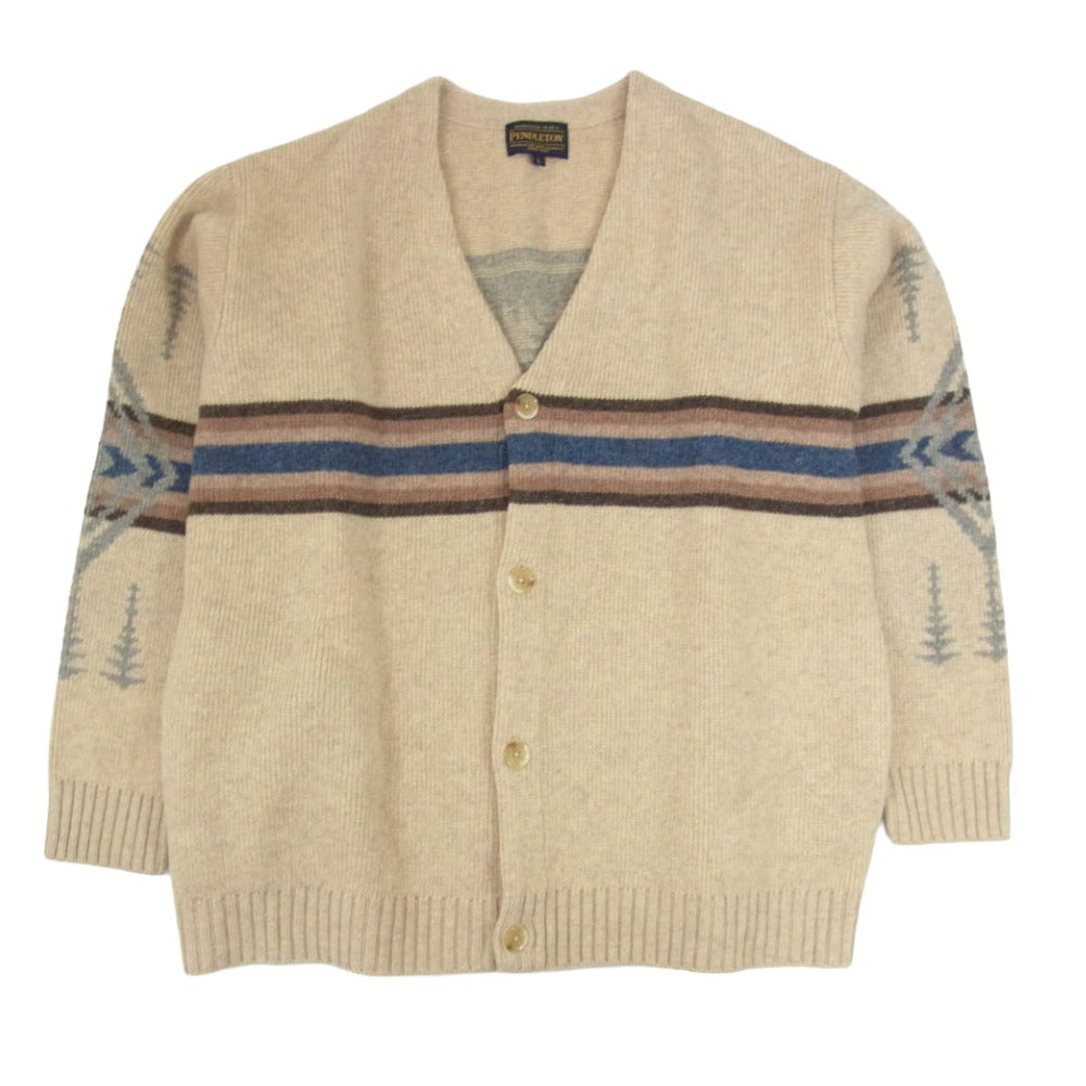 PENDLETON ペンドルトン V-NECK CARDIGAN Vネック ネイティブ柄 ニット カーディガン ブラウン系 L【中古】