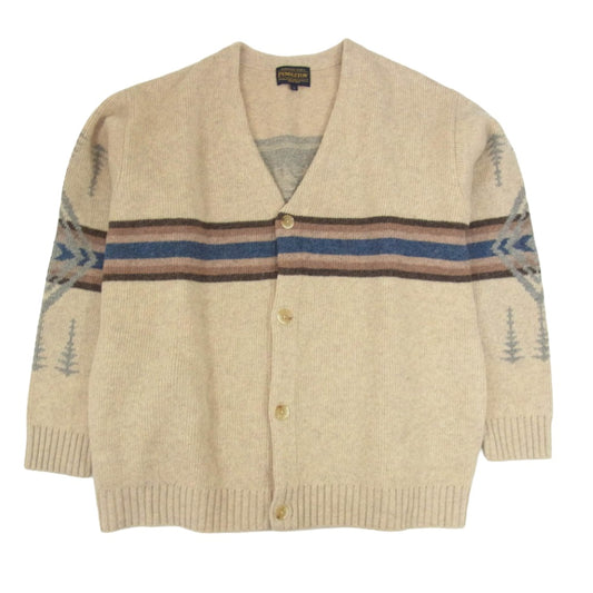 PENDLETON ペンドルトン V-NECK CARDIGAN Vネック ネイティブ柄 ニット カーディガン ブラウン系 L【中古】