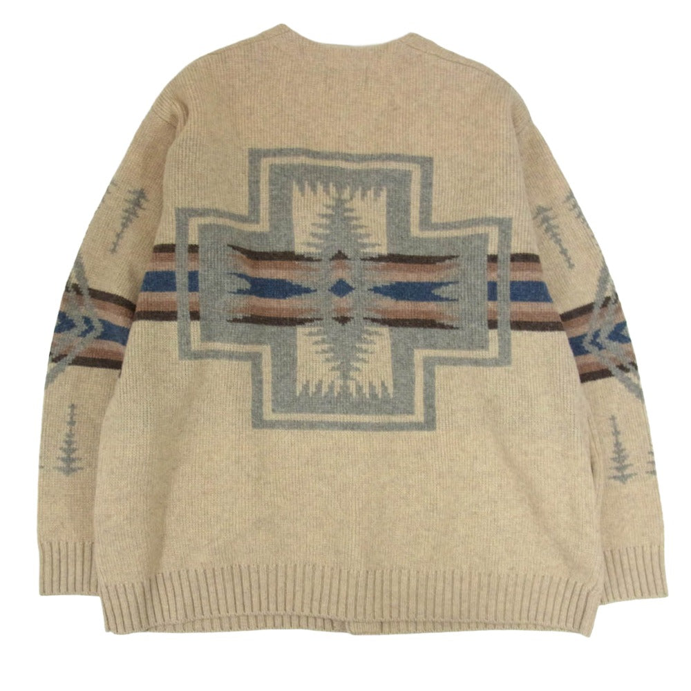 PENDLETON ペンドルトン V-NECK CARDIGAN Vネック ネイティブ柄 ニット カーディガン ブラウン系 L【中古】