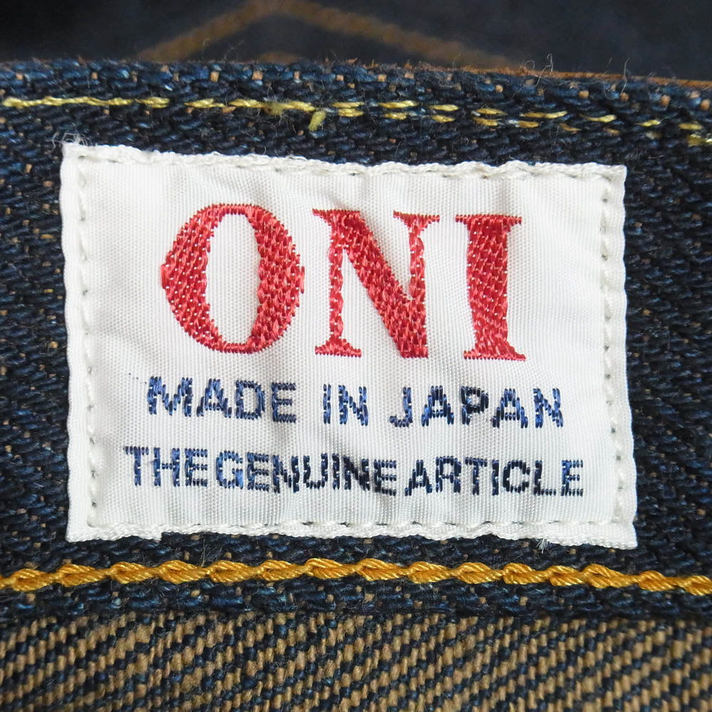ONI DENIM 鬼デニム ONI 822ZR-LBR 20ozシークレットデニム 緯糸 ジーンズ デニムパンツ インディゴブルー系 W29【極上美品】【中古】