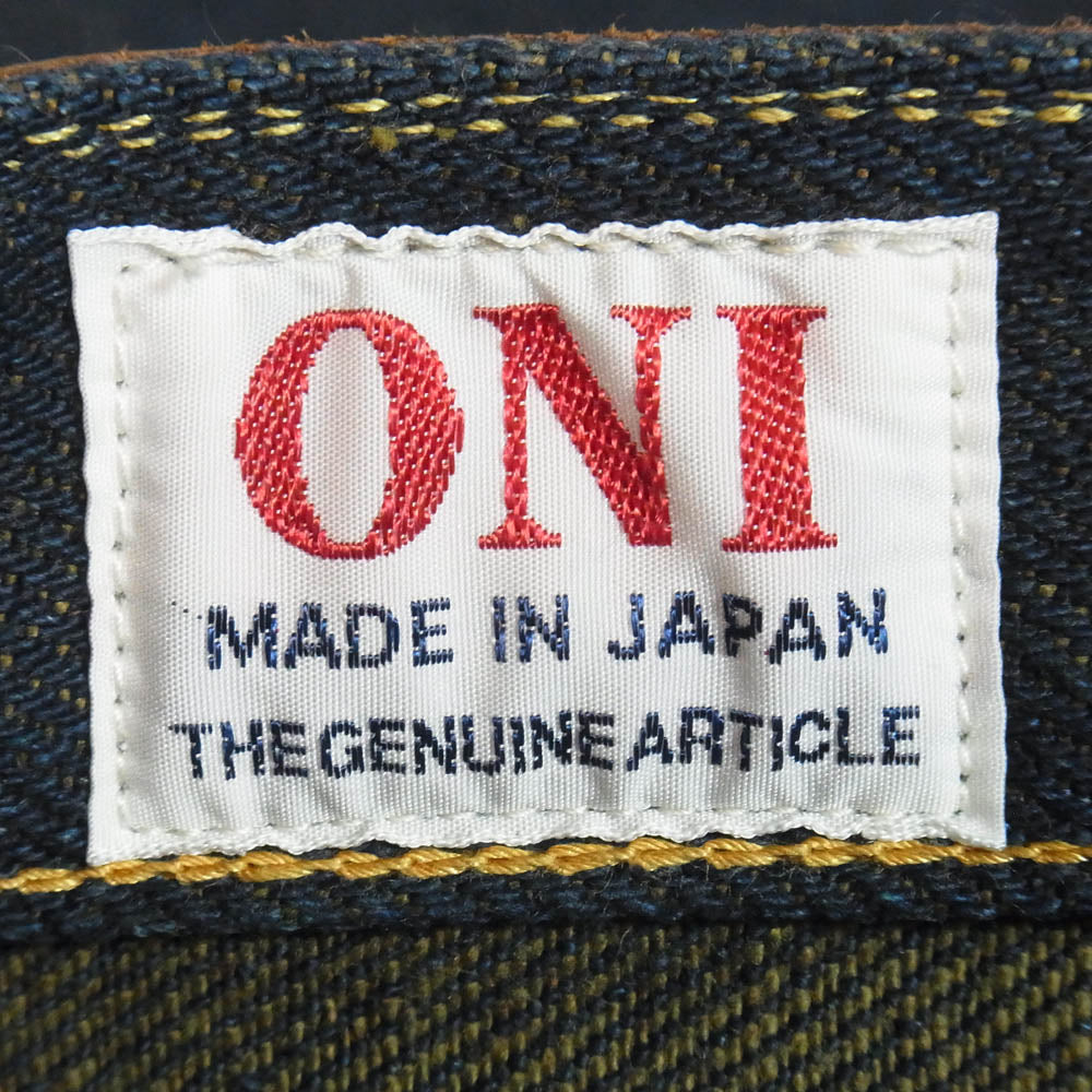 ONI DENIM 鬼デニム ONI 288ZR-OLV 20oz シークレットデニム 緯糸オリーブ ジーンズ デニムパンツ インディゴブルー系 31【極上美品】【中古】