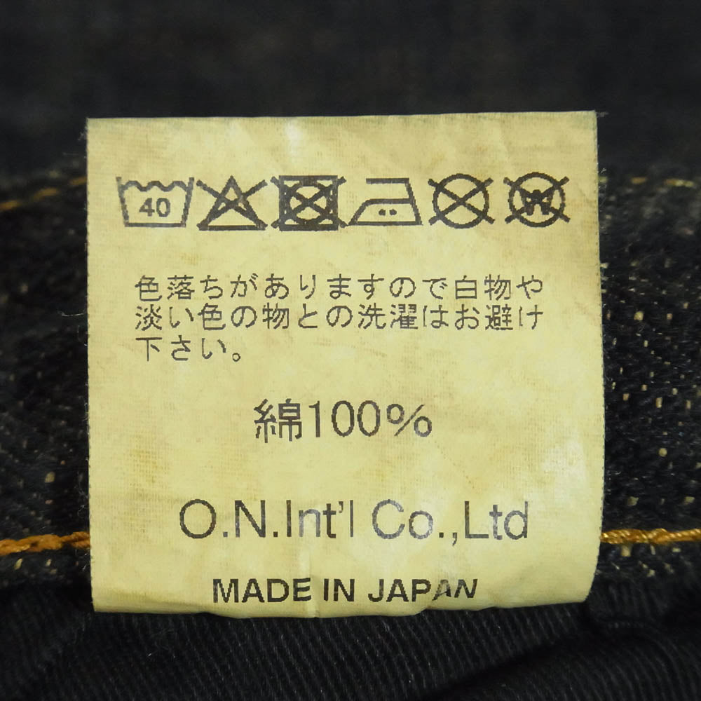 ONI DENIM 鬼デニム ONI 277-Bumpy 黄土色製品染め 17oz バンピー デニム パンツ W31 インディゴブルー系 31【新古品】【未使用】【中古】