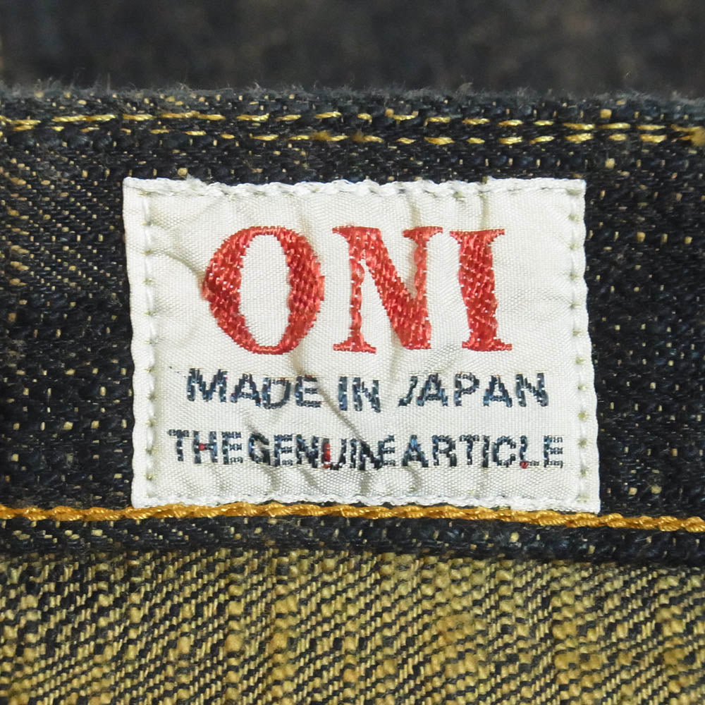 ONI DENIM 鬼デニム ONI 277-Bumpy 黄土色製品染め 17oz バンピー デニム パンツ W31 インディゴブルー系 31【新古品】【未使用】【中古】