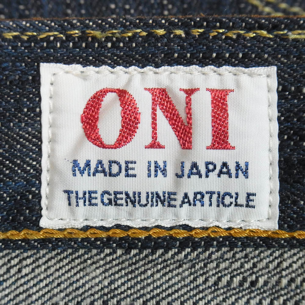 ONI DENIM 鬼デニム ONI 270-鬼KASE 16oz Natural Indigo ONIKASE New Regular Straight 枷 かせ染め レギュラー ストレート デニム パンツ インディゴブルー系 34【極上美品】【中古】