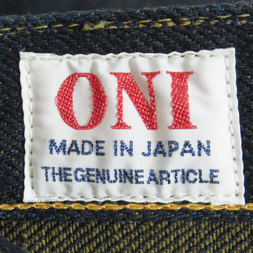 ONI DENIM 鬼デニム ONI 288ZR-OLV 20oz シークレットデニム 緯糸オリーブ ジーンズ デニムパンツ インディゴブルー系 32【極上美品】【中古】